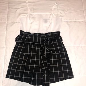 White and Black Formal Romper